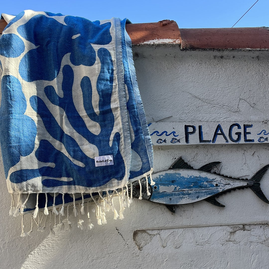 Serviette de plage Portofino  Bleu - Nobodinoz - little cecile